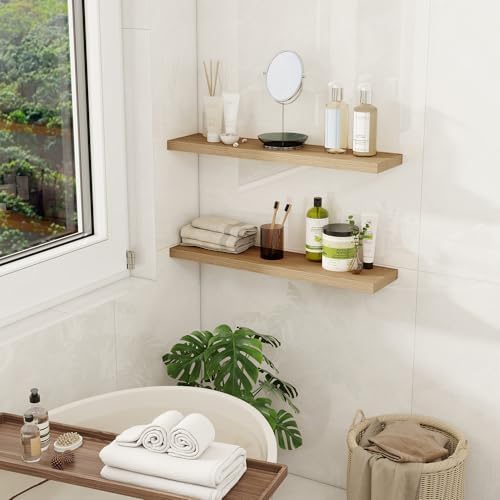 Fun Memories Set of 2 Rustic Floating Wall Shelves