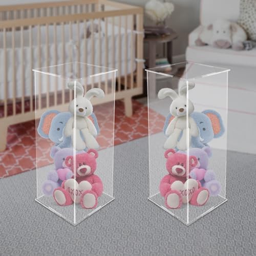 2 Pcs Acrylic Display Cube Pedestals for Flower and Decorations