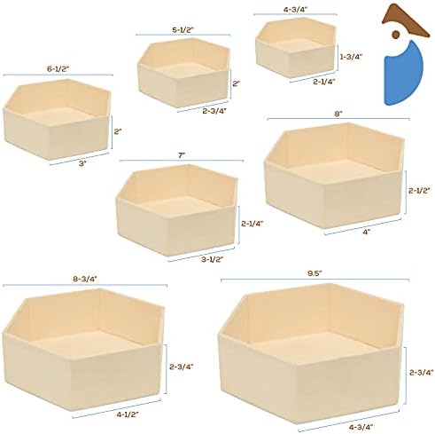 Woodpeckers Wooden Hexagon Floating Shelves Set of 7 Unfinished
