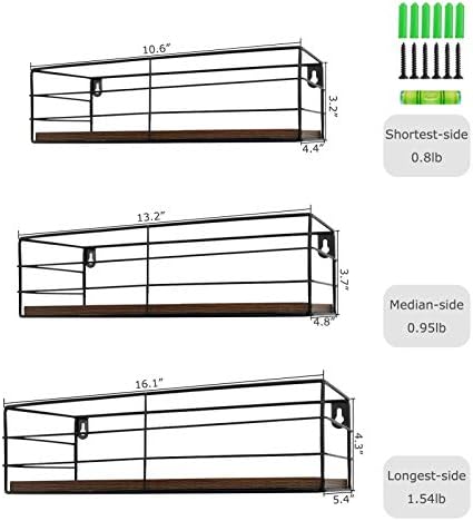 CRUGLA Floating Shelves Wall Mounted Set of 3