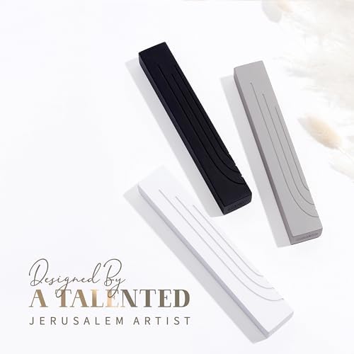 Suri Modern Concrete Mezuzah with Scroll and Gift Box - Gray 4 Inch and 6 Inch Sizes