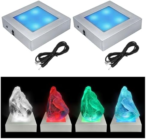 LED Light Base for Crystal 3D Glass Art Multicolor Display Stand Pedestal