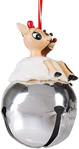 Rudolph and Clarice Holiday Bell Ornament Resin