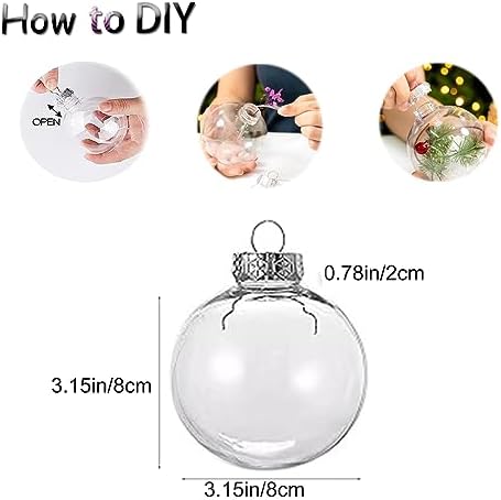 Clear Plastic Ball Decor Set of 12 for Christmas and More