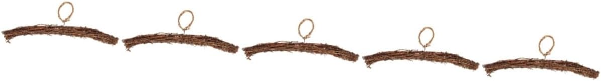 Amosfun 5pcs DIY Rattan Wreath Hanger Heart Shape Frame Front Door Garland Accessory