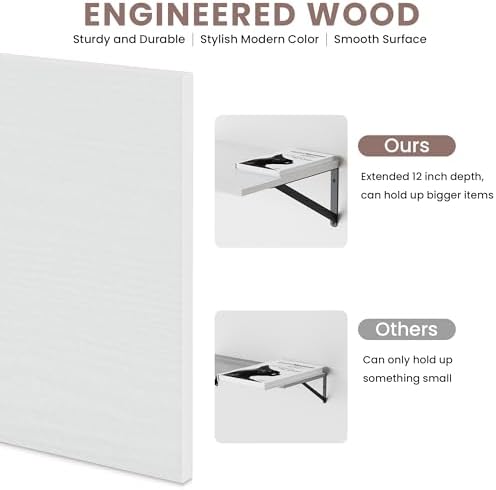 Deep Floating Shelves for Wall Set of 2