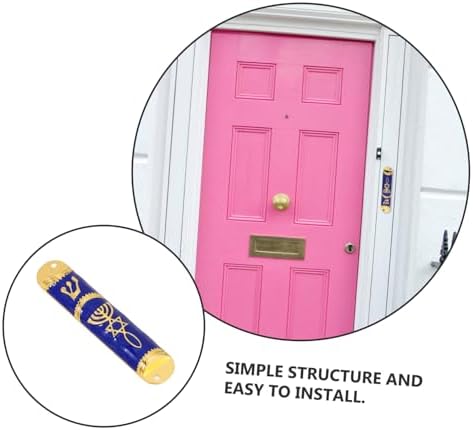 BIUDECO Metal Mezuzah Decor Home Blessing Wall Scroll Door Mount