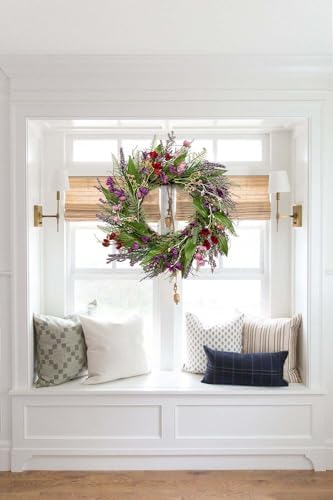 Briful 18 Inch Artificial Lavender Wreath