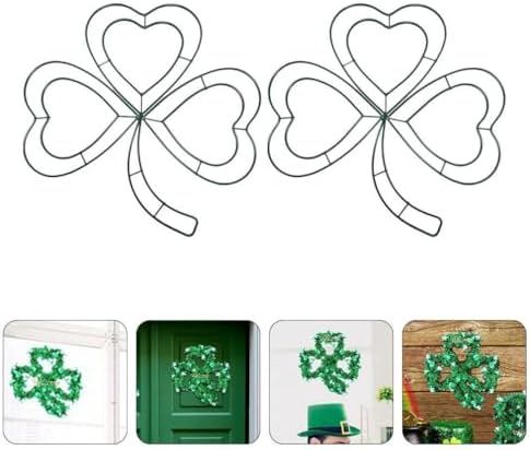 IMIKEYA 2pcs Metal Wire Wreath Frame for St Patricks Day