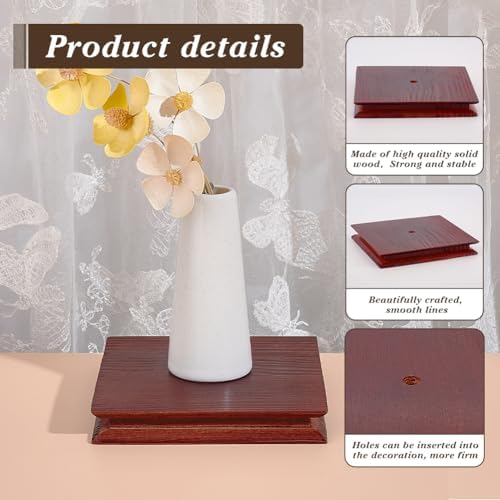 AHANDMAKER Wooden Display Pedestal Base - Brown