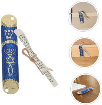 3 Sets Mezuzah Case with Scroll - Traditional Metal Jewish Home Blessing Decor