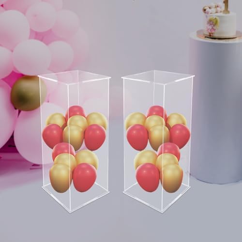 2 Pcs Acrylic Display Cube Pedestals for Flower and Decorations