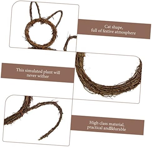 VICASKY Cat Shape Wreath Pendant Halloween Garland for Door Window Wall Compact Decor