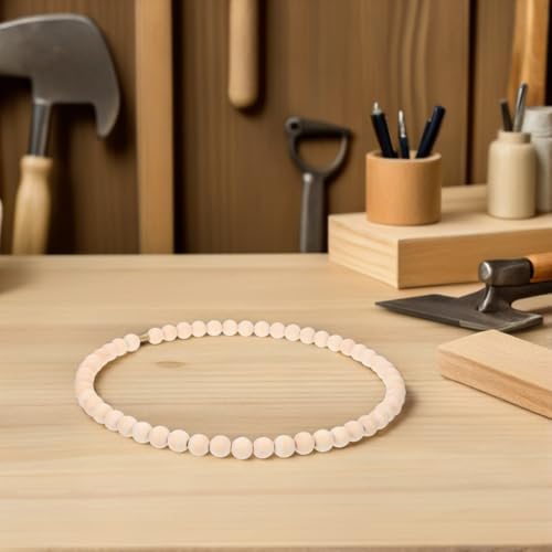 DIY Wood Beaded Wreath 25cm Farmhouse Decor