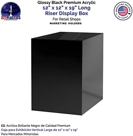 Glossy Black Acrylic Display Riser Box 12x12x19