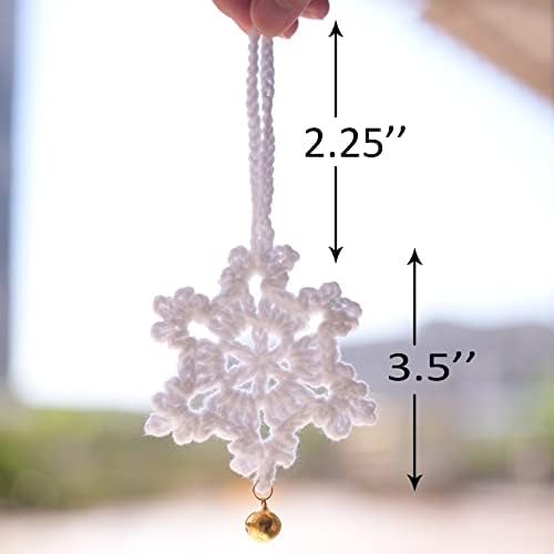 Handmade Crocheted Snowflake Ornaments 4pcs Christmas Decorations