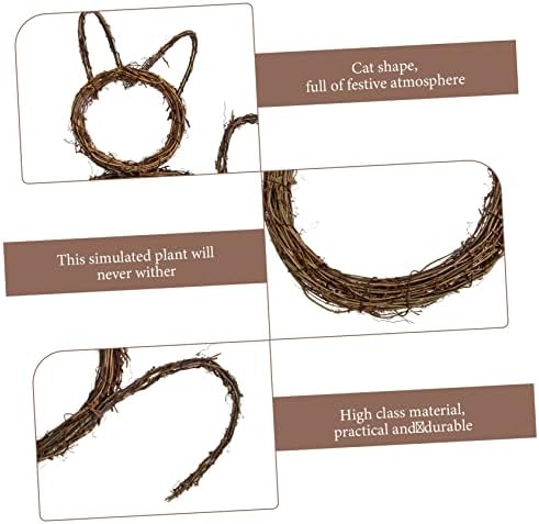 Healifty Cat Wreath Pendant for Door Hanging DIY Decor