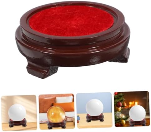 Crystal Ball Display Stand with Wooden Base for Home Decor
