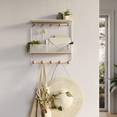 Umbra Estique Entryway Organizer with Hooks and Shelves White