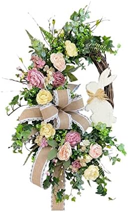 Cakina Easter Bunny Wreath Door Decor