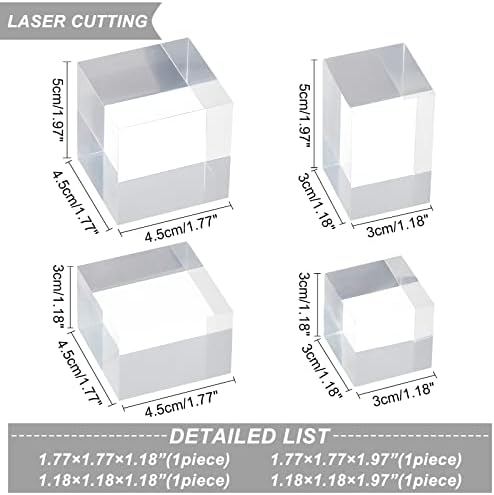 OLYCRAFT 4PCS Clear Acrylic Display Cubes for Jewelry and Collectibles 1
