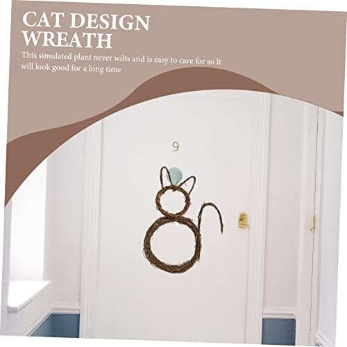 SOLUSTRE Halloween Cat Wreath Garland Pendant for Door and Wall Decor