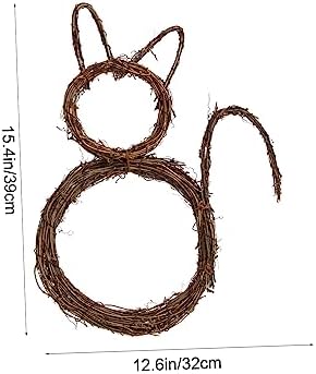 Wakauto Cat Halloween Rattan Wreath Door Decor