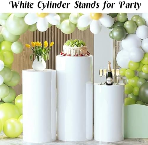 3PCS Metal Cylinder Pedestal Stands for Party Display