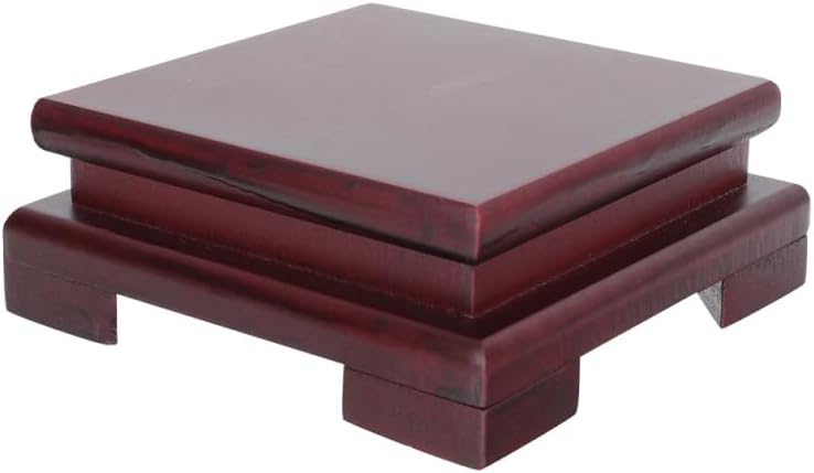 Luxshiny Small Square Wood Display Stand for Tea Pot Flowerpot Bonsai Buddha Statue