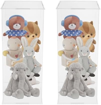 2 Pcs Acrylic Display Cube Pedestal Clear Art Sculpture Stand for Home Decor