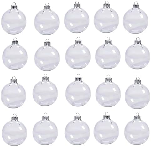 Wioilyoy 20PCS Clear Decorative Balls - Refillable 236 Inch Silver Wire