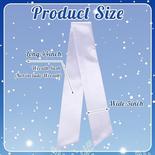 2 Pcs White Wreath Sash for Front Door Decor