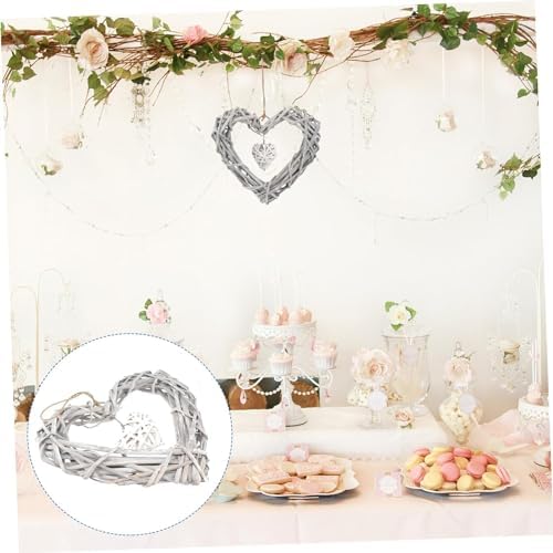 8 Inch Heart Shaped Wicker Wreath Wall Hanging