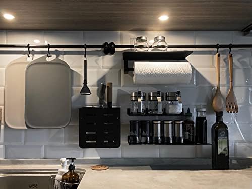 Heavy Duty Black Linear Floating Metal Shelf for Modern Home Decor