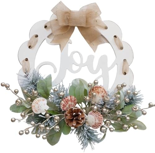 Idyllic 16 Inch White Wooden Welcome Wreath