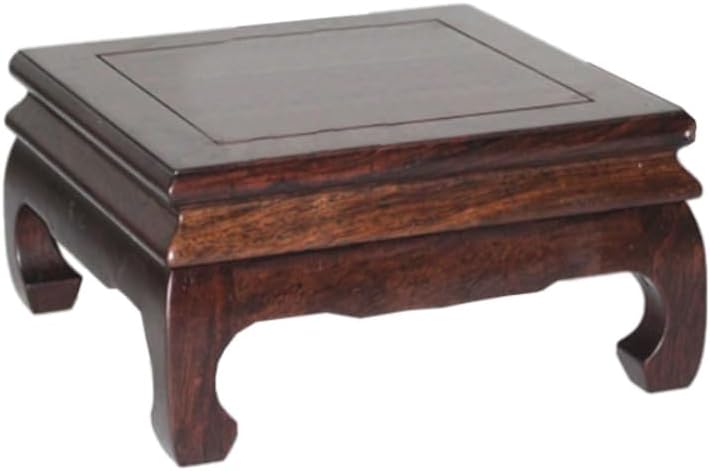 GOLDYWENDY Vintage Square Rosewood Base Tall Display Vase