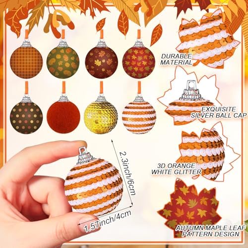 XunYee 24 Pcs Autumn Fall Decor Hanging Ornaments