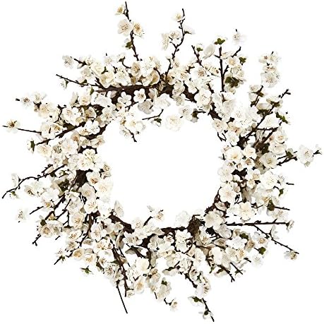 Nearly Natural 24 Inch Plum Blossom Wreath