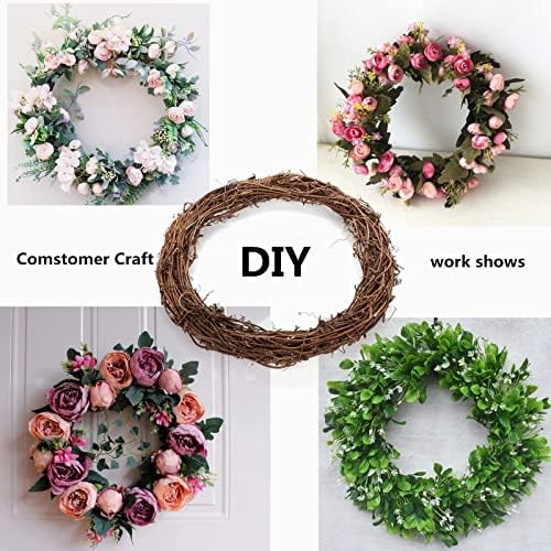 2 Pcs Natural Grapevine Wreaths for DIY Decorations