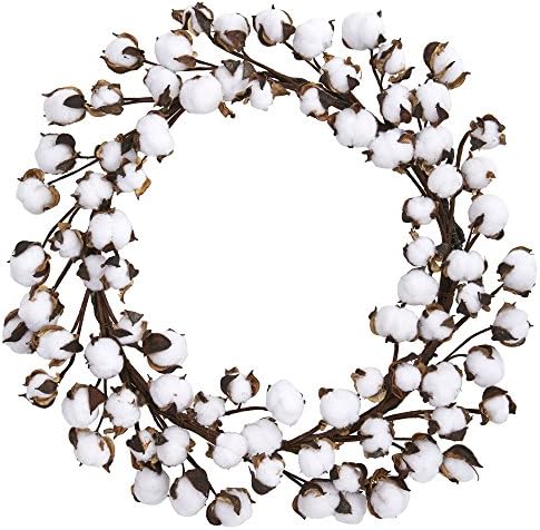 Nearly Natural 20in Cotton Ball Artificial Wreath