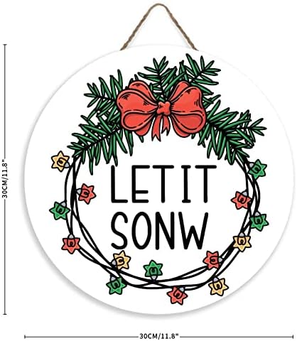 Mutilovely 12 Inch Christmas Welcome Sign for Front Door