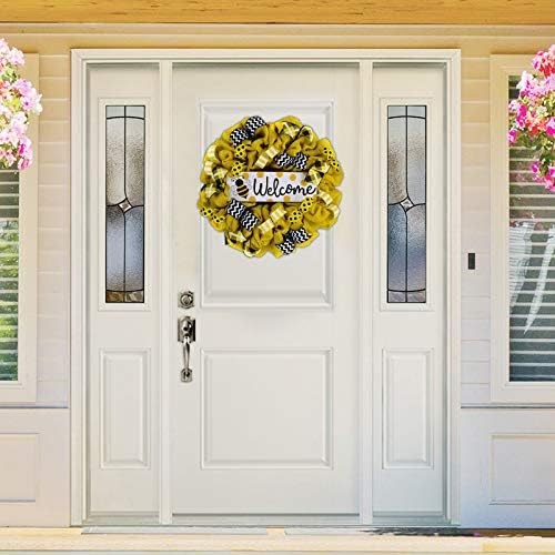 Summer Bee Wreath with Sunflowers Door Decor