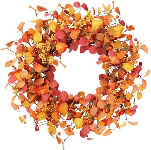 Sggvecsy 20 Fall Wreath Autumn Decor Front Door Wreath