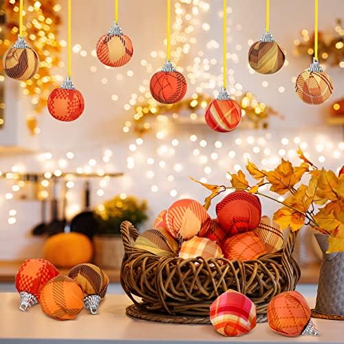 Honoson 24 Pcs Patriotic Tree Ornaments 4th of July Decorations Red White Blue Glitter Mini Balls