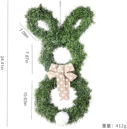 Easter Rabbit Wreath Door Hanger with Bow 2441 Inches