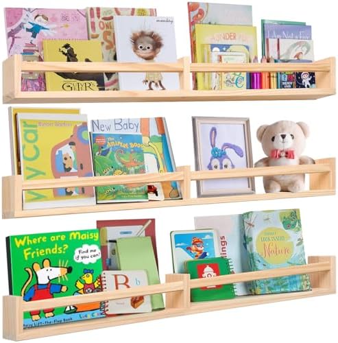 Birola 32 Inch Floating Bookshelf Set of 3