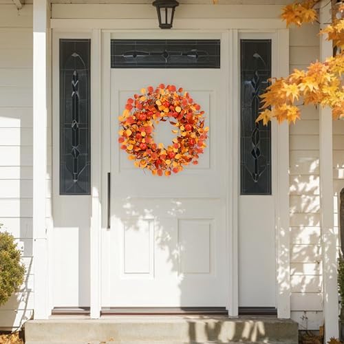 22 Inch Artificial Fall Wreath for Front Door