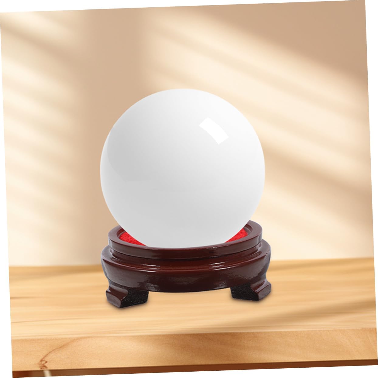 Crystal Ball Display Stand with Wooden Base for Home Decor