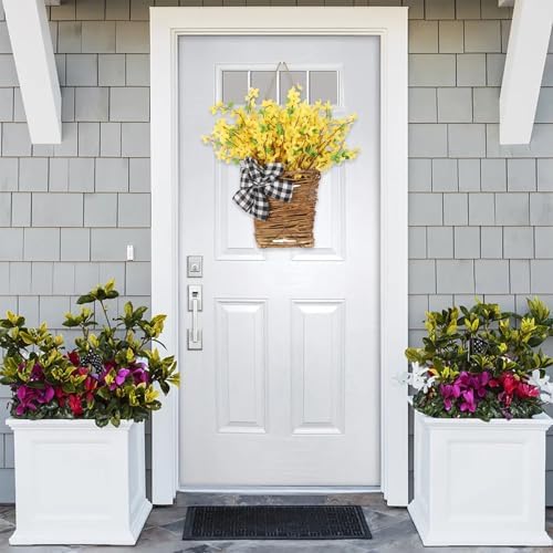 Door Hanger Basket Wreath 157 Inch Spring Decor