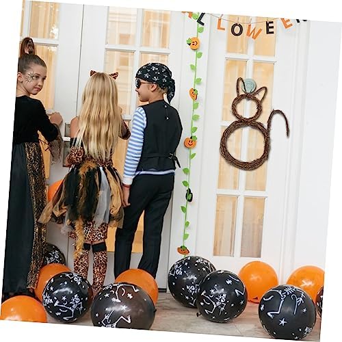 VOSAREA Cat Halloween Wreath Door Pendant DIY Decor